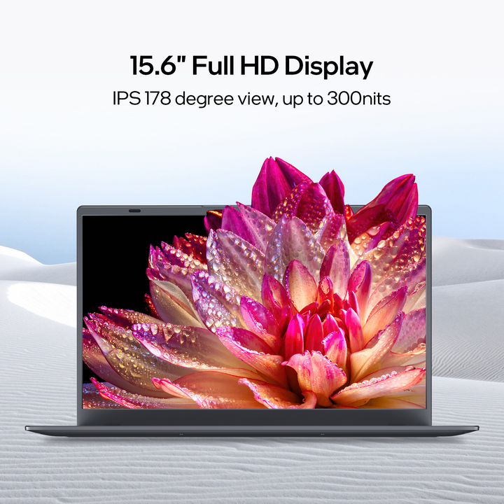 uowamou 15.6-inch full hd ips display with 178-degree viewing angle and 300 nits brightness.
