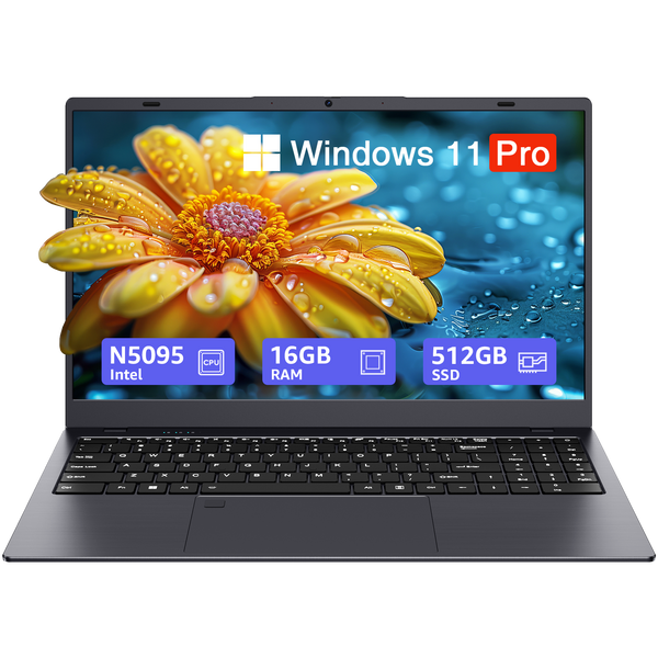 uowamou laptop with intel n5095, 16gb ram, 512gb ssd, and windows 11 pro