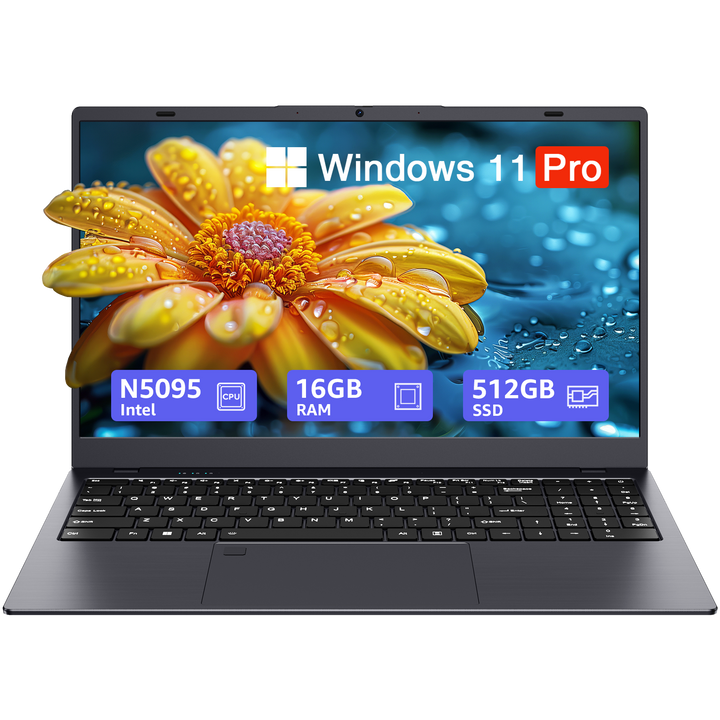 uowamou laptop with intel n5095, 16gb ram, 512gb ssd, and windows 11 pro