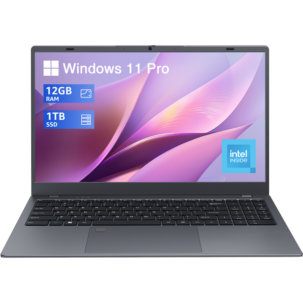 uowamou laptop with windows 11 pro, 12gb ram, 1tb ssd, and intel processor